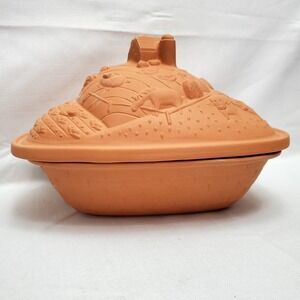 Vintage‎ Gallery Originals 1984 Terra Cotta Clay Roasting Dish-Farm-Country-NIB